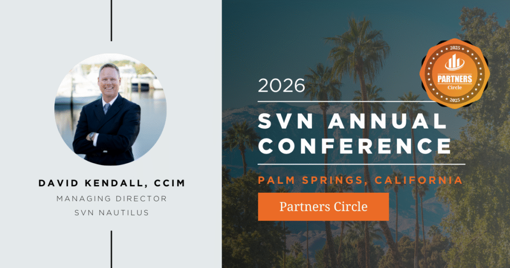 David Kendall, CCIM, Managing Director of SVN Nautilus, recognized as a 2026 SVN Partners Circle Award recipient at the SVN Annual Conference in Palm Springs, California.